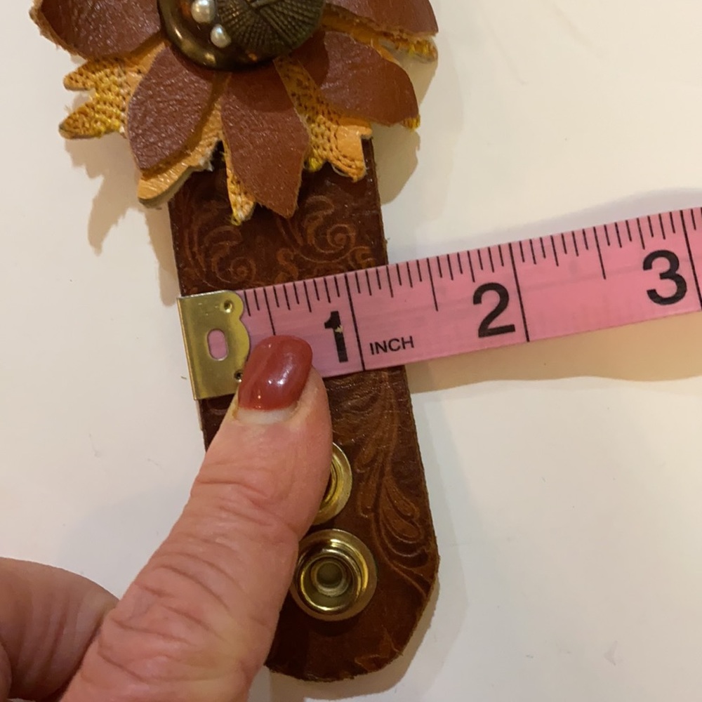 4/$16 Sale Brown Leather Bracelet with Large Flower - Picture 7 of 7
